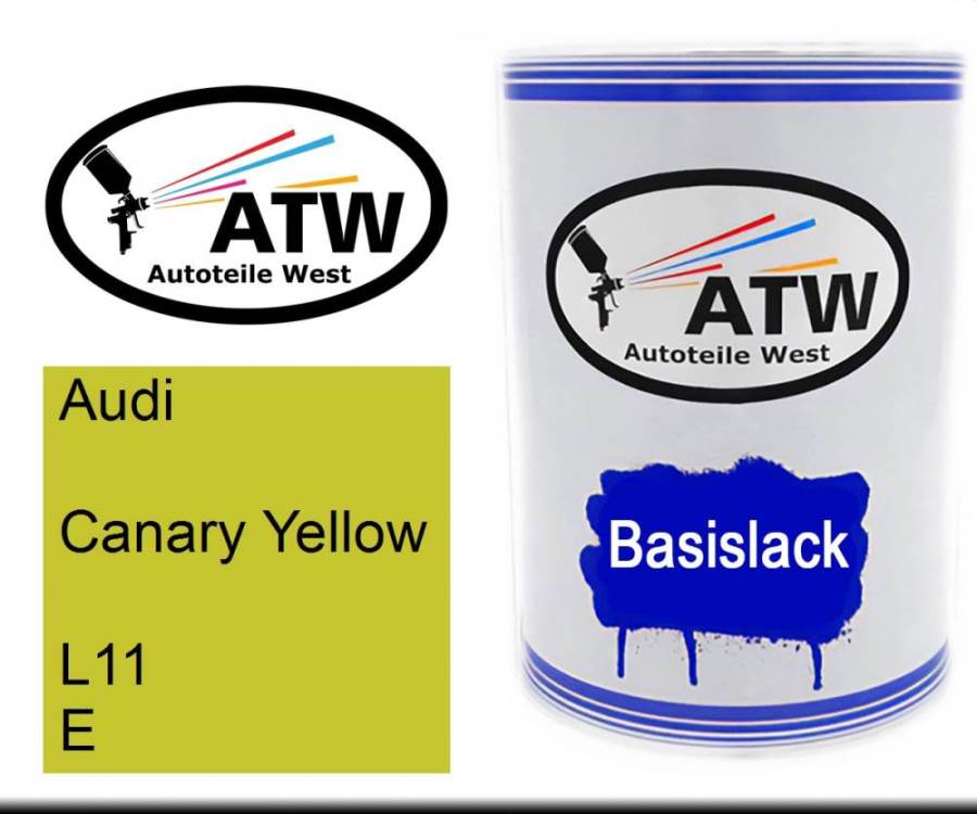Audi, Canary Yellow, L11 E: 500ml Lackdose, von ATW Autoteile West.